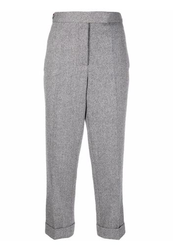 Thom Browne Cropped-Hose mit Fischgrätenmuster - Schwarz