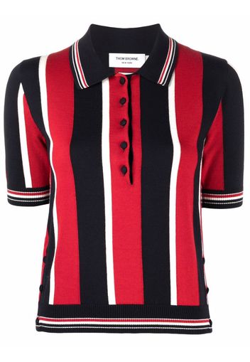 Thom Browne Gestreiftes Poloshirt - Rot