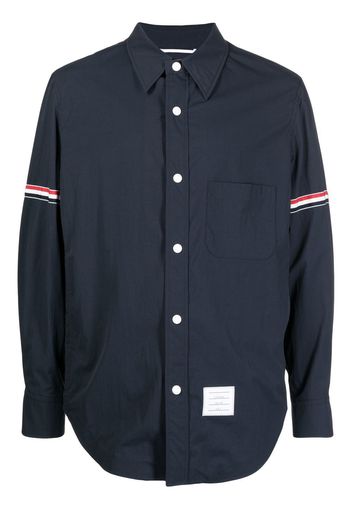 Thom Browne logo-patch long-sleeve shirt - Blau