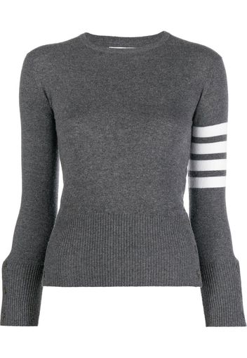 Thom Browne Pullover mit Logo-Streifen - Grau