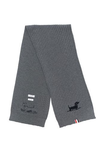 Thom Browne Gerippter Strickschal - Grau