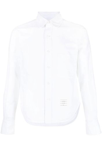 Thom Browne Hemd mit Logo-Patch - Weiß
