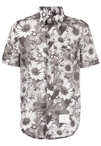 Thom Browne Hemd mit Blumen-Print - Grau