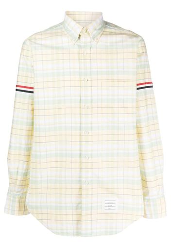 Thom Browne RWB-stripe check shirt - 750 LIGHT YELLOW