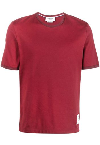 Thom Browne T-Shirt mit Logo-Patch - Rot