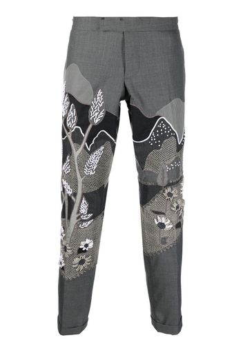 Thom Browne Bestickte Hose - Grau