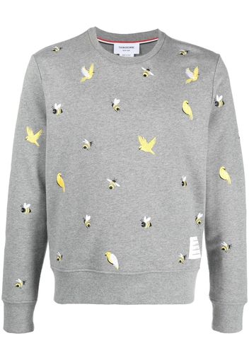 Thom Browne Sweatshirt mit Stickerei - Grau