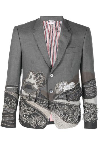 Thom Browne Einreihiges Sakko mit Stickerei - 035 MED GREY