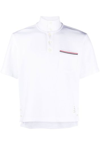 Thom Browne RWB-stripe cotton polo shirt - Weiß