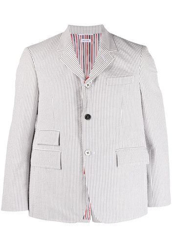 Thom Browne seersucker single-breasted blazer - Grau