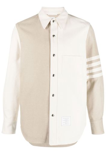 Thom Browne 4-Bar patchwork denim shirt - Nude