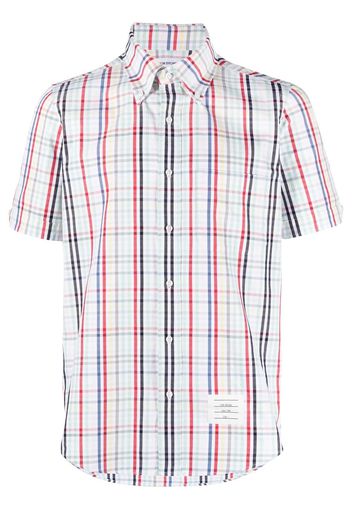 Thom Browne gingham-check short-sleeve shirt - Weiß