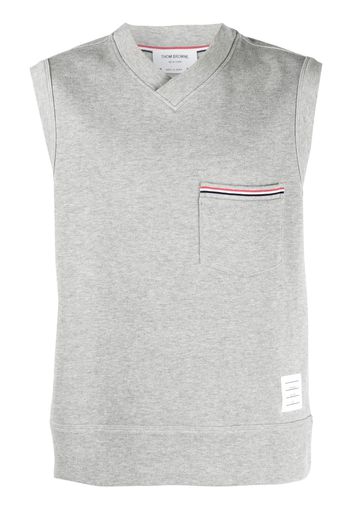 Thom Browne RWB-stripe cotton vest - Grau