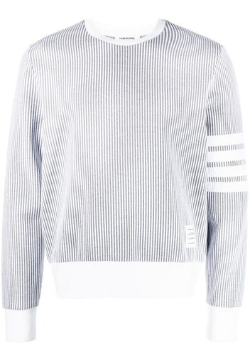 Thom Browne 4-Bar stripe seersucker sweatshirt - Grau