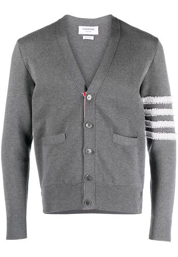 Thom Browne 4-Bar Stripe V-neck cardigan - Grau