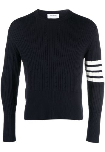 Thom Browne 4-Bar cable-knit ribbed jumper - Blau