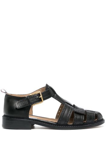 Thom Browne brogue leather fisherman sandals - Schwarz