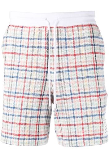 Thom Browne gingham-check tweed shorts - Weiß