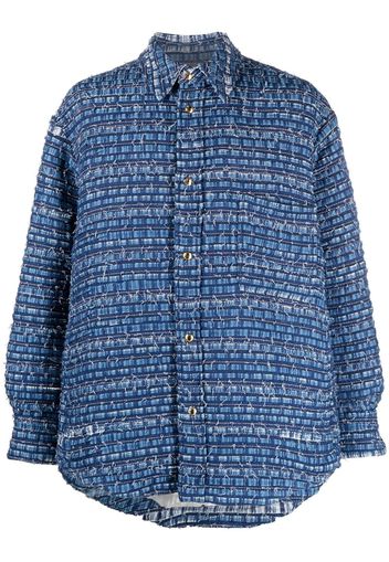 Thom Browne denim-tweed shirt jacket - Blau