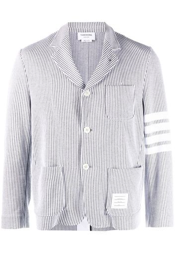 Thom Browne 4-Bar seersucker single-breasted blazer - Grau