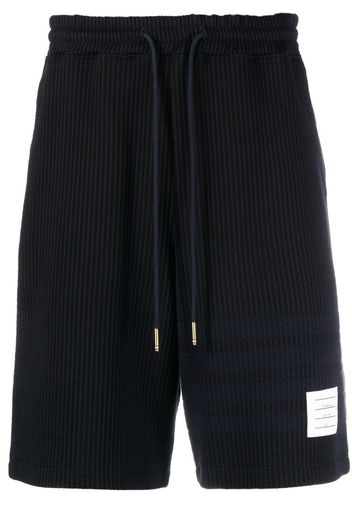 Thom Browne 4-Bar stripe seersucker track shorts - Blau