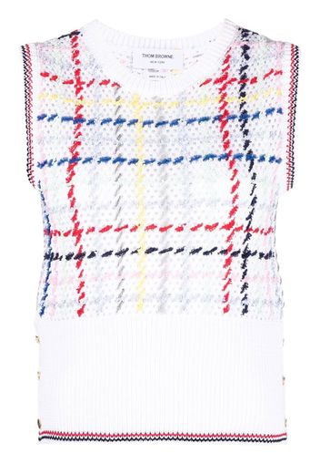 Thom Browne open-knit woven vest - Weiß