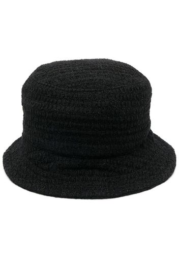 Thom Browne tulle yarn tweed bucket hat - Schwarz