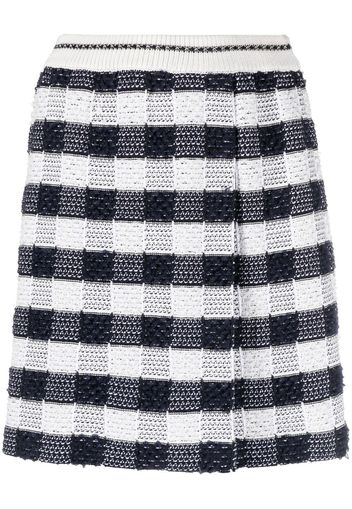 Thom Browne gingham-check jacquard miniskirt - Blau