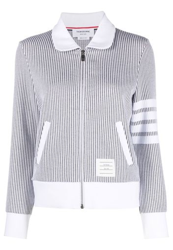 Thom Browne zip-fastening seersucker jacket - Grau