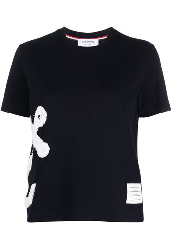 Thom Browne Anchor bouclé T-shirt - Blau