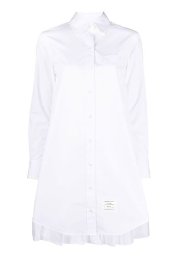 Thom Browne pleat-detail cotton shirtdress - Weiß