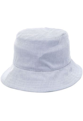 Thom Browne pinstripe-print cotton bucket hat - Blau
