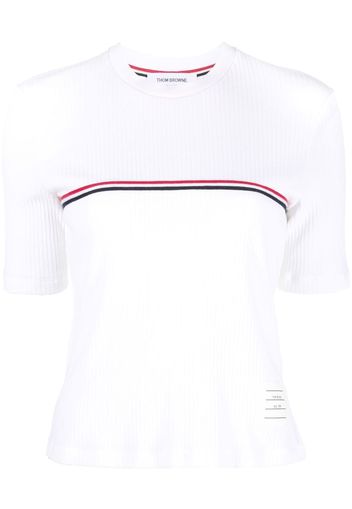 Thom Browne RWB stripe ribbed T-shirt - Weiß