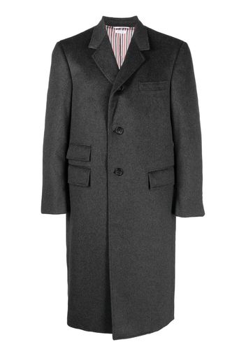 Thom Browne grosgrain-tab cashmere coat - Grau