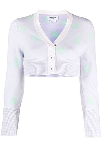 Thom Browne Gepunkteter Cropped-Cardigan - Blau