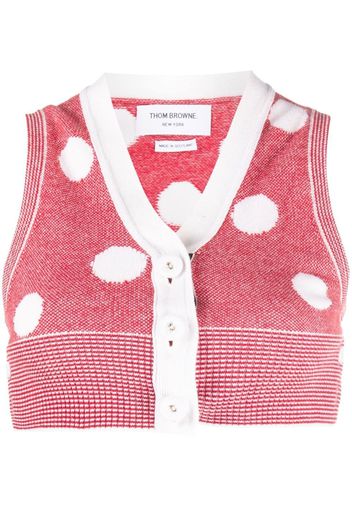 Thom Browne Cropped-Top aus Kaschmir - Rot