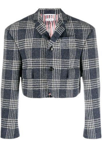 Thom Browne Cropped-Sakko mit Karomuster - Blau