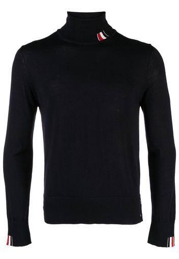 Thom Browne Fein gestrickter Rollkragenpullover - Blau