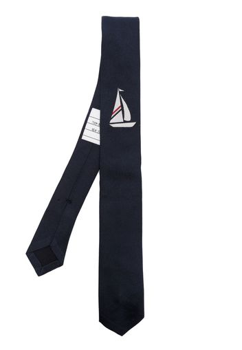 Thom Browne Jacquard-Krawatte mit Segelbooten - Blau