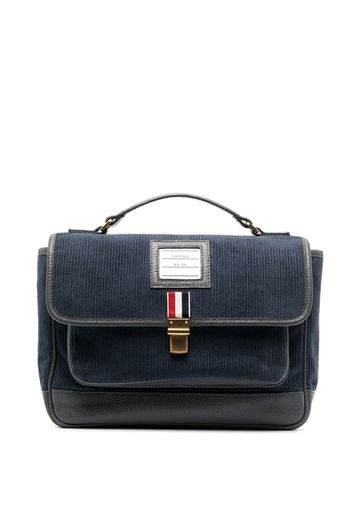 Thom Browne School Bag Rucksack aus Cord - Blau