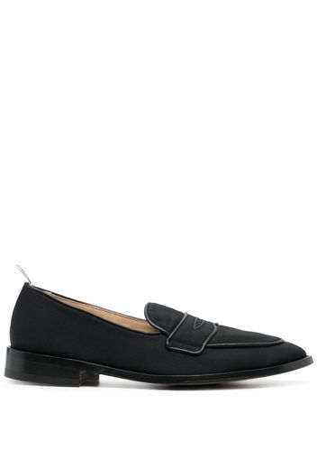 Thom Browne VARSITY PENNY LOAFER W/ FLEXIBLE LEATHER SOLE IN GROSGRAIN FABRIC - Schwarz