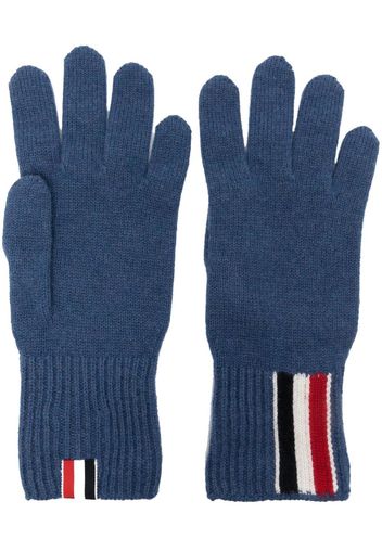 Thom Browne Handschuhe mit RWB-Streifen - Blau