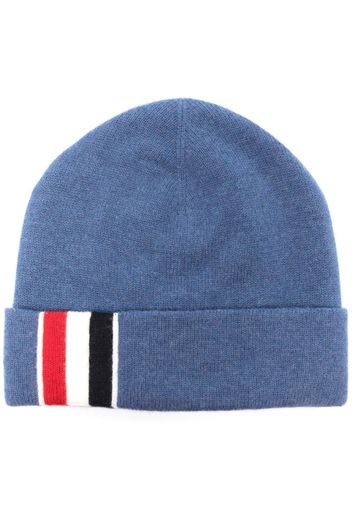 Thom Browne Beanie mit gestreiftem Detail - Blau