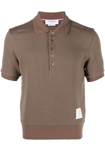 Thom Browne Geripptes Poloshirt - Braun