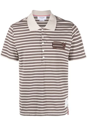 Thom Browne Gestreiftes Poloshirt - Nude