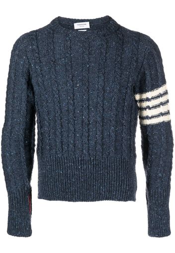 Thom Browne Pullover mit Zopfmuster - Blau