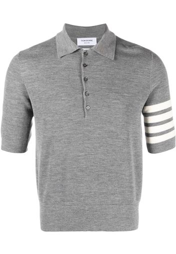 Thom Browne Poloshirt mit Streifendetail - Grau