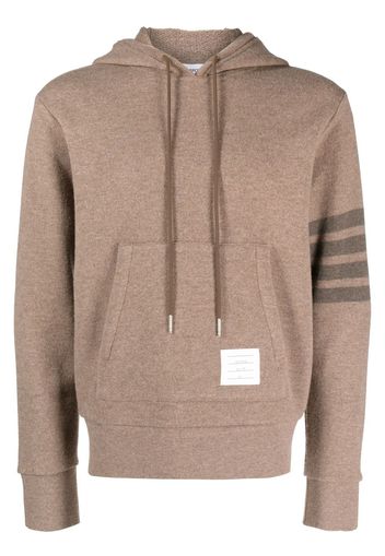 Thom Browne Gestrickter Hoodie mit Streifen - Braun