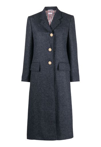 Thom Browne FIT 4- WIDE LAPEL OVERCOAT IN SOLID SHETLAND - Blau