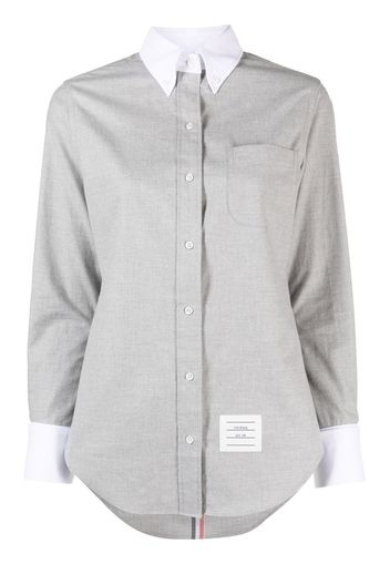 Thom Browne Hemd mit Logo-Patch - Grau